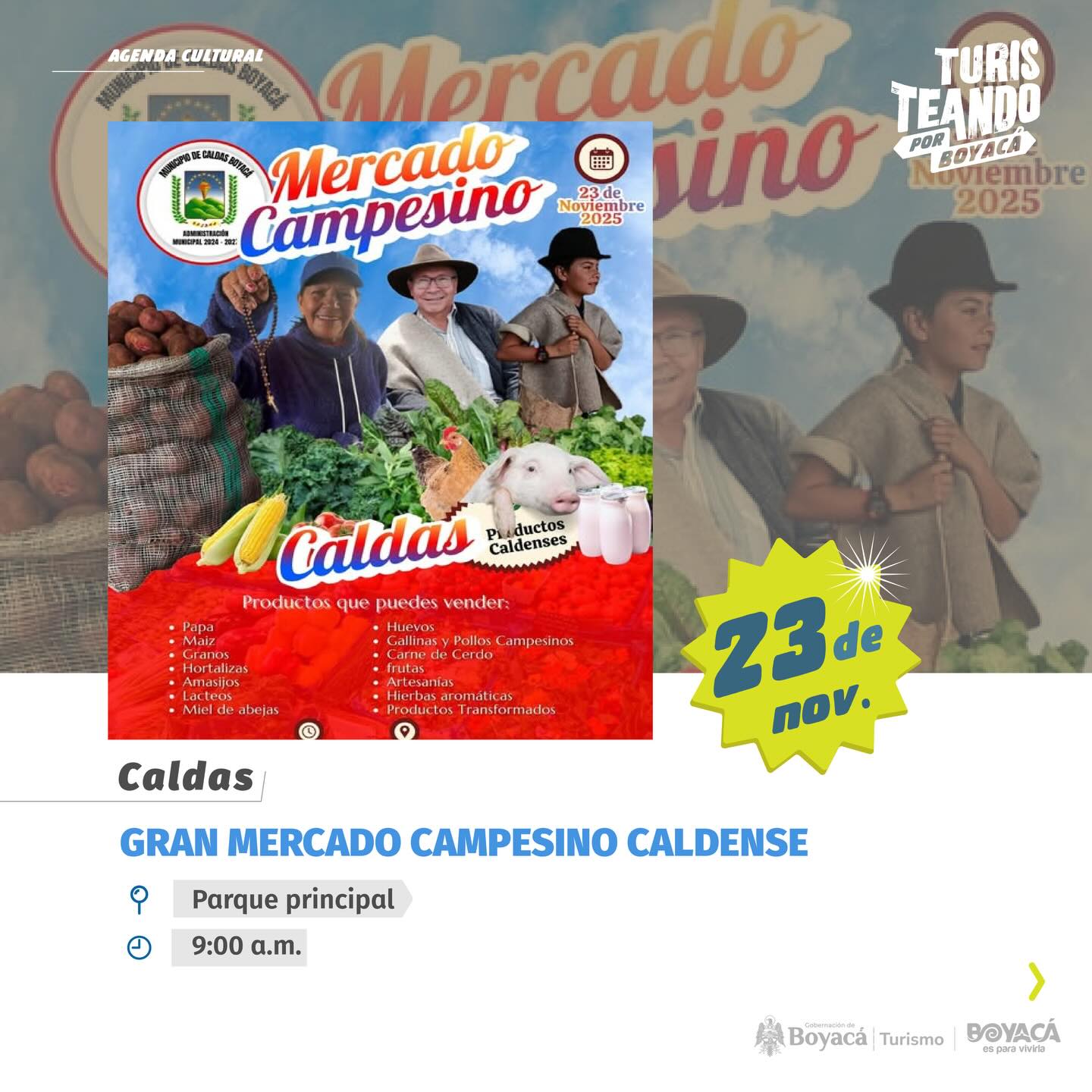 Mercado campesino Caldas Boyacá